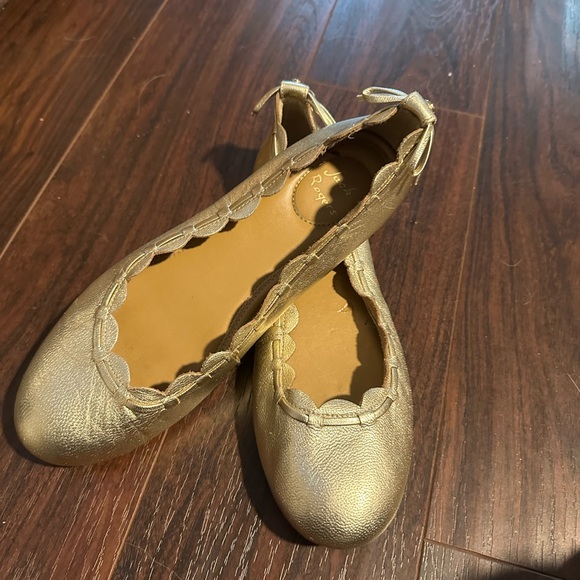 Jack Rogers Lucie Scalloped Ballet Flat sz. 7,.5 Gold - Picture 5 of 9